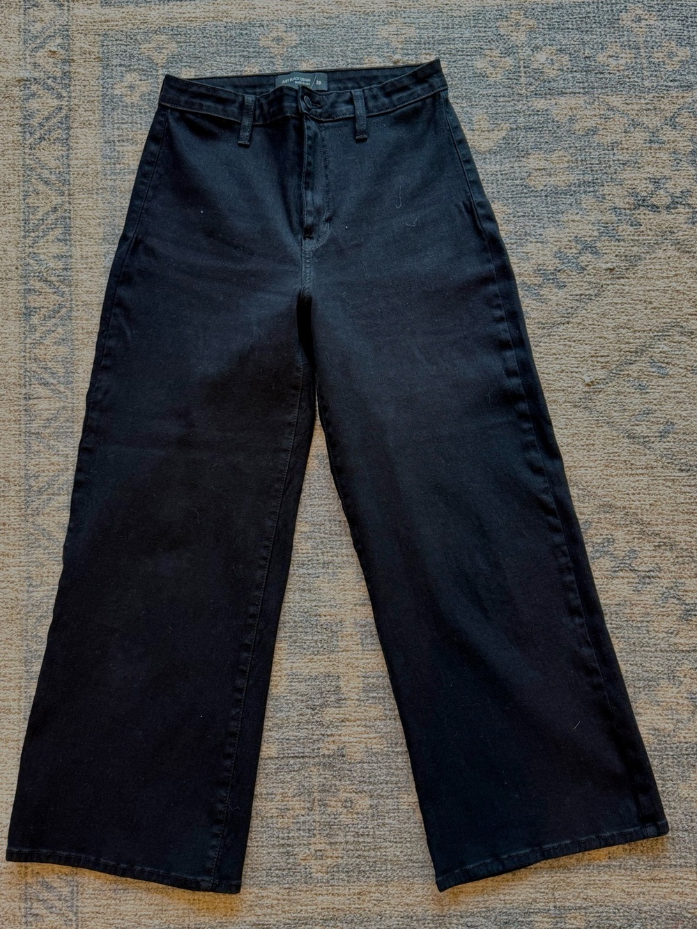 Just Black Denim Wide Leg High-Rise Cropped Jeans
